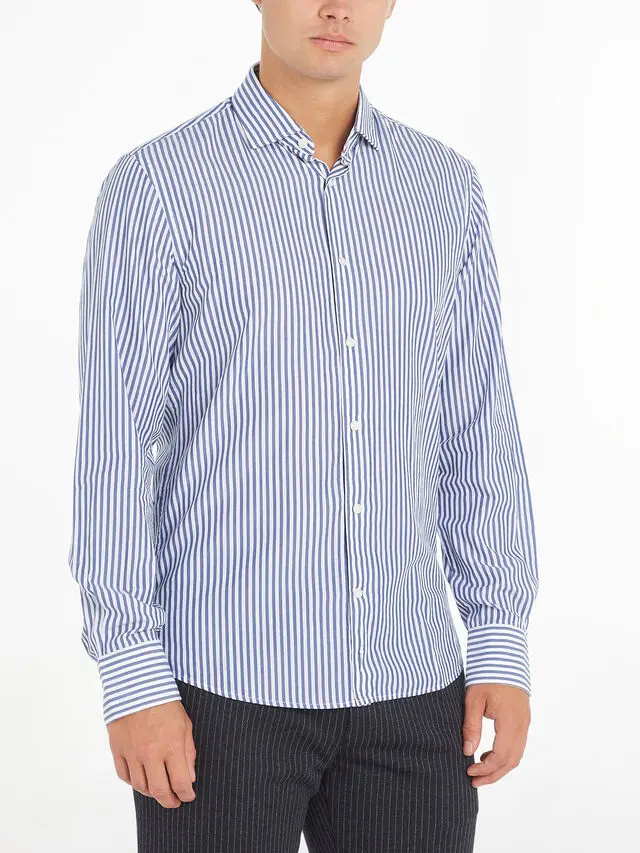 TOMMY HILFIGER M DC SILKY CLASSIC STRIPE SF SHIRT MW31903