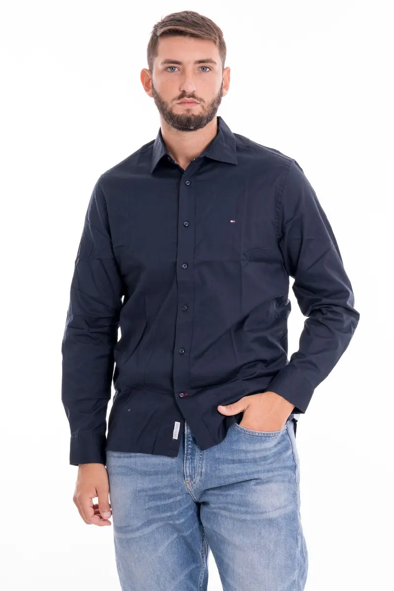 TOMMY HILFIGER M FLEX WIDESPREAD POPLIN RF SHIRT MW34269