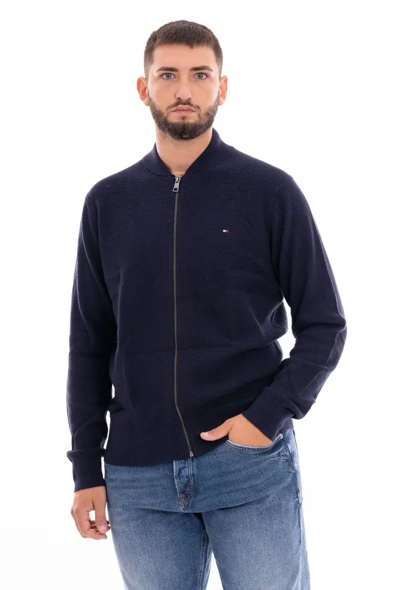 TOMMY HILFIGER M INTERLACED BASEBALL ZIP THROUGH MW31585
