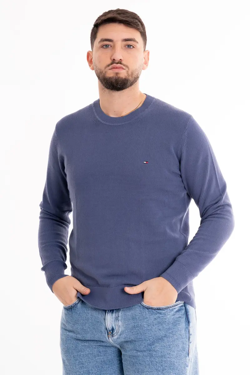 TOMMY HILFIGER M MAGLIONE CHAIN RIDGE STRUCTURE CREW NECK MW33511 C9T