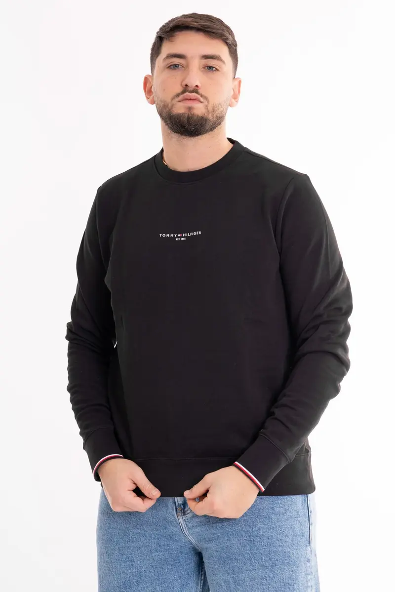 TOMMY HILFIGER M MAGLIONE TOMMY LOGO TIPPED CREWNECK MW33640 BDS