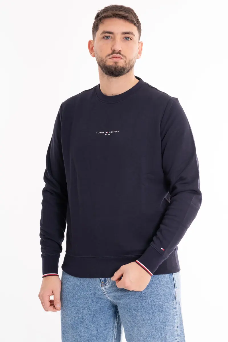 TOMMY HILFIGER M MAGLIONE TOMMY LOGO TIPPED CREWNECK MW33640 DW5