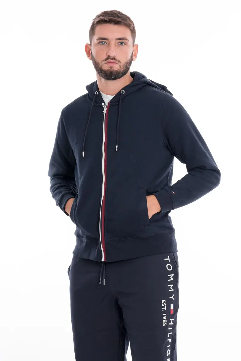 TOMMY HILFIGER M SPLIT GLOBAL STRIPE ZIP HOODY MW31507