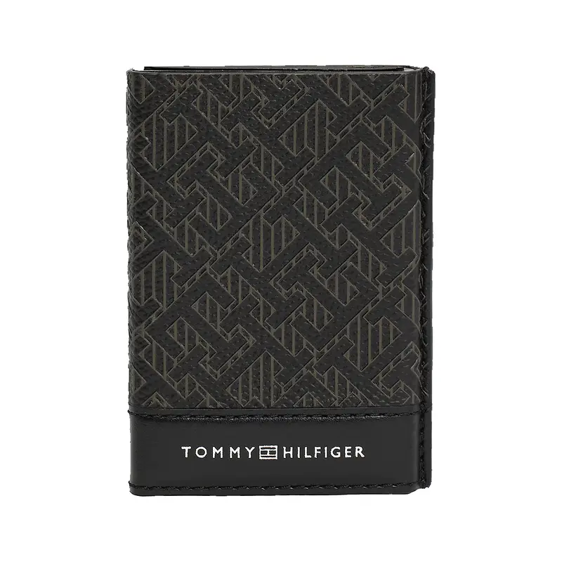 TOMMY HILFIGER PORTACARTE MONOGRAM METAL CREDIT CARD HOLDER AM12783 BDS