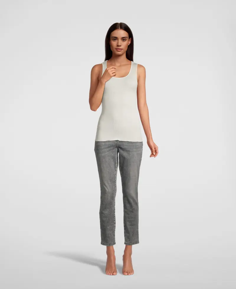 Top in wool and silk with satin edging 3422