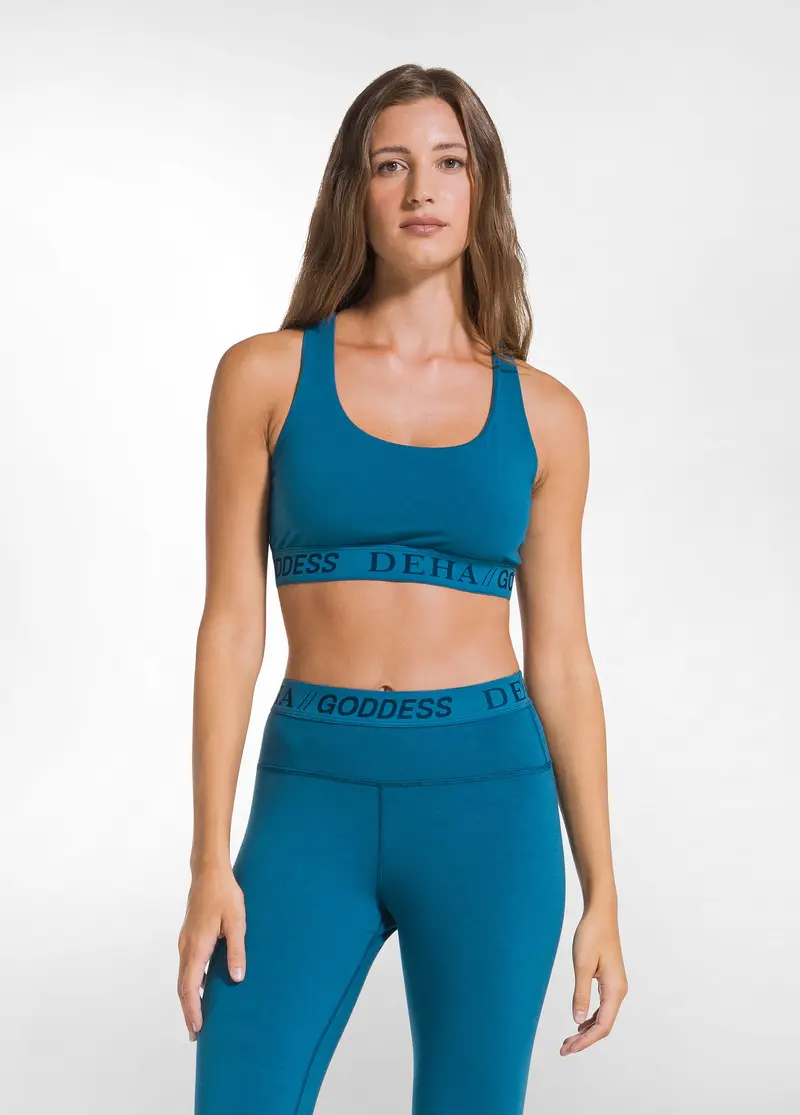 TOP VOGATORE CORTO IN JERSEY STRETCH VERDE