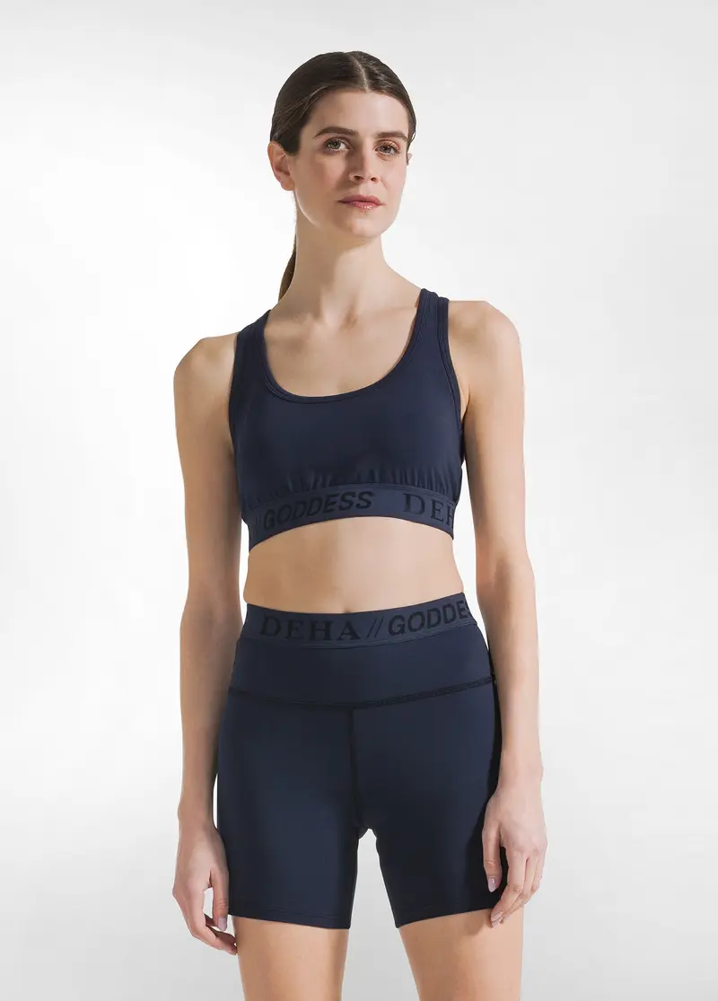 TOP VOGATORE JERSEY STRETCH BLU