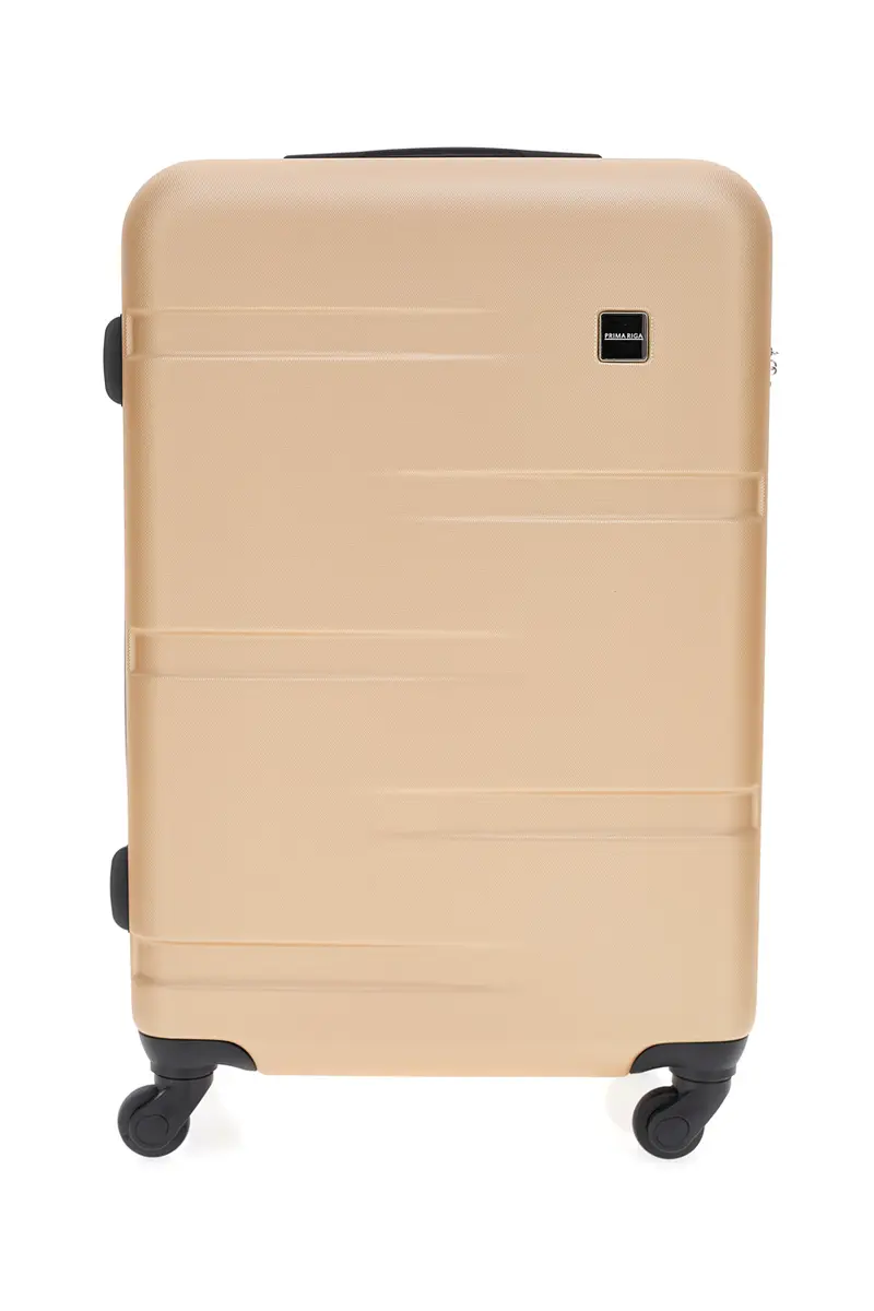 Trolley beige dorato rigido 4 ruote Prima Riga PR143/G
