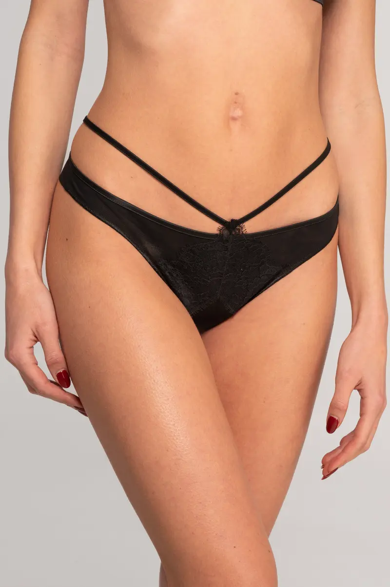 Tulle brazilian briefs with Chantilly lace 7708