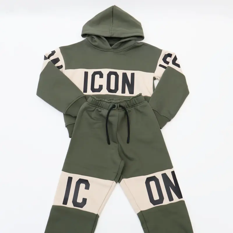 TUTA COMPLETA ICON BAMBINO VERDE LOGO A CONTRASTO INBFS00877