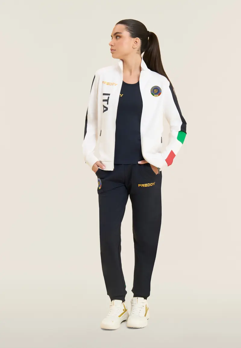 Tuta Donna Italia FGI Full Zip e Collo Alto in French Terry