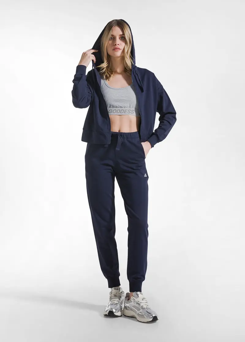 TUTA FELPA E JOGGER IN TESSUTO STRETCH BLU