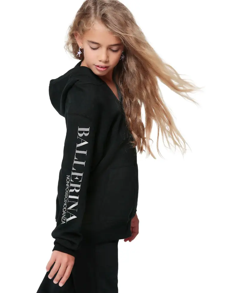 TUTA GIRL BLACK LOGO BALLERINA ARGENTO
