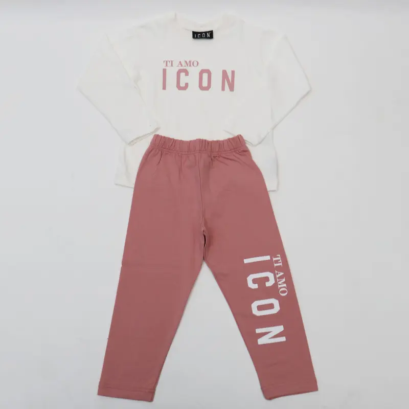 TUTA ICON "TI AMO" NEONATO E BAMBINO ROSA E BIANCO INGFS00898