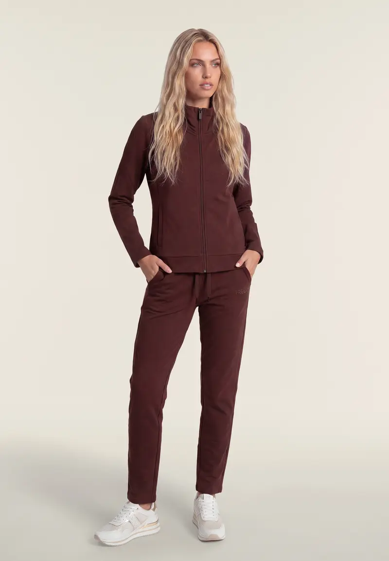 Tuta Sportiva Donna con Zip, Collo Alto e Dettagli in Strass
