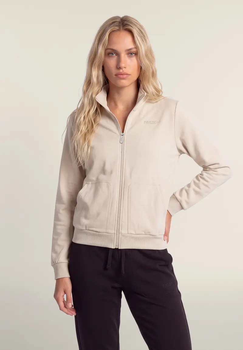 Tuta Sportiva Uomo con Zip e Collo Alto, Tasche Applicate