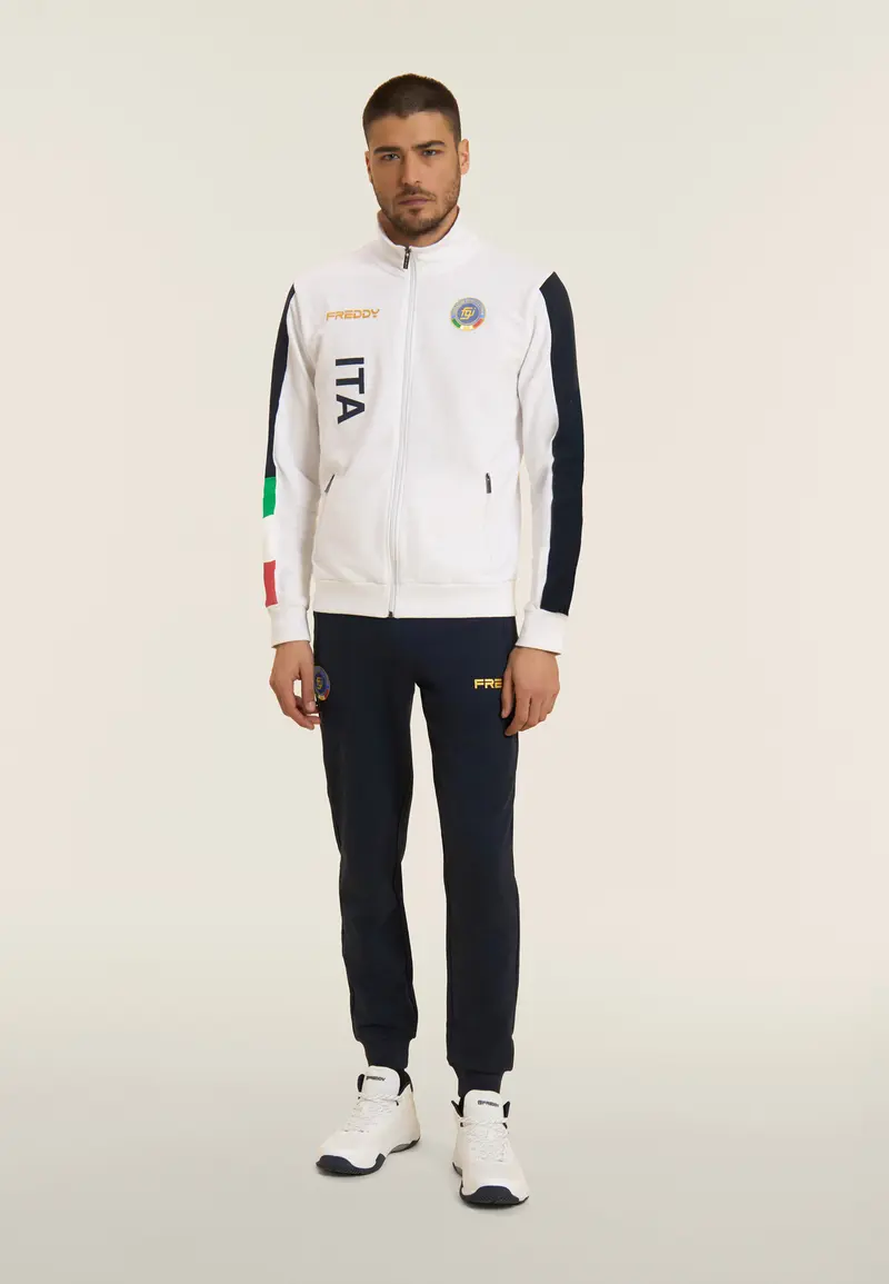 Tuta Uomo Italia FGI Full Zip e Collo Alto in French Terry