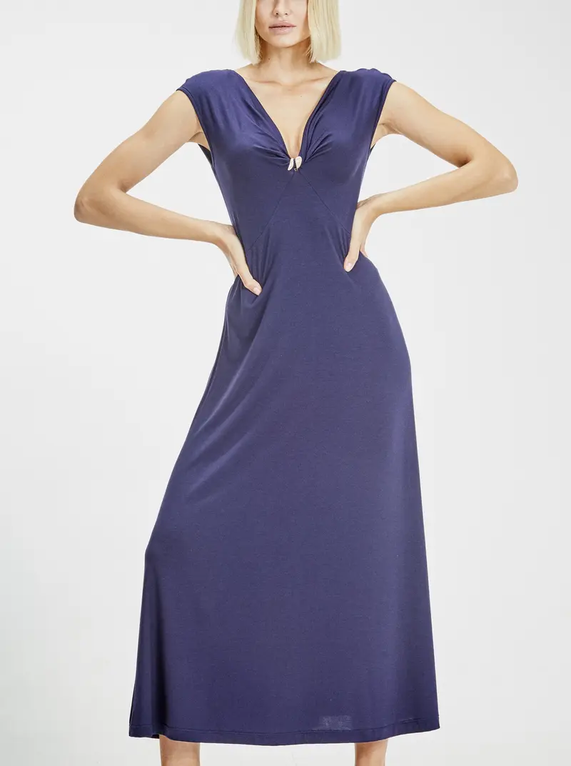 V Neck Sleeveless Maxi dress in Micromodal 1383