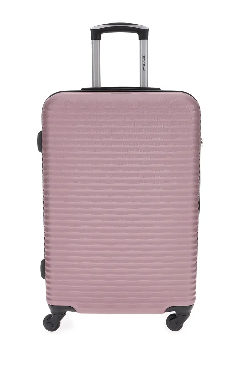 Valigia rigida rosa media con ruote girevoli Prima riga PR166/M
