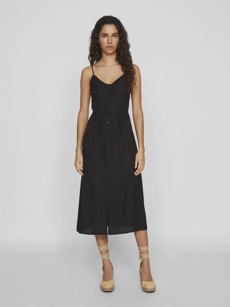 VILA ABITO PRICIL STRAP BUTTON DONNA 14089262 BLK