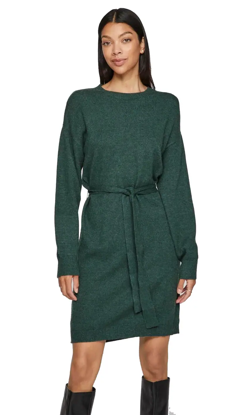 VILA ABITO RIL O NECK MANICA LUNGA CON FUSCIACCA IN VITA DONNA (PINENEEDLE) 14094186 PND