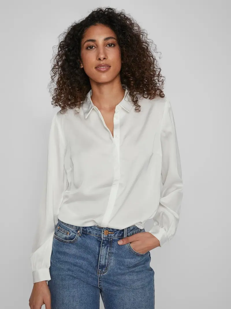 VILA CAMICIA ELLETTE MANICA LUNGA DONNA 14063320 SNW