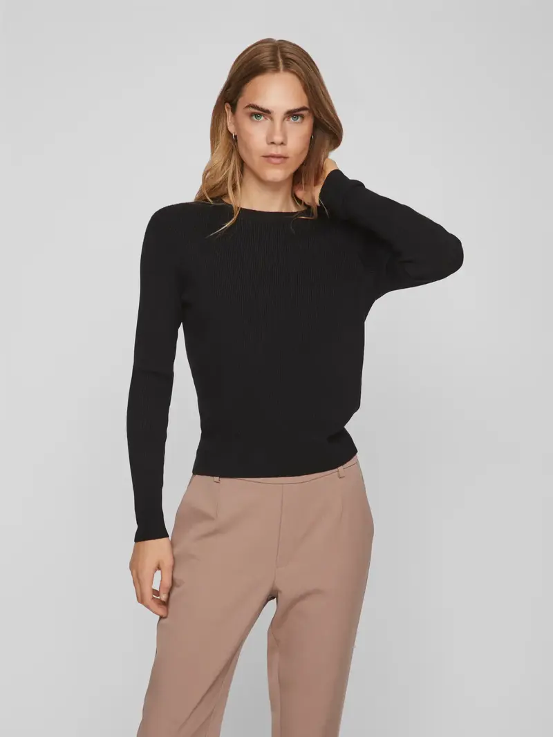 VILA COMFY MAGLIONE A COSTE DONNA 14084325 BLK