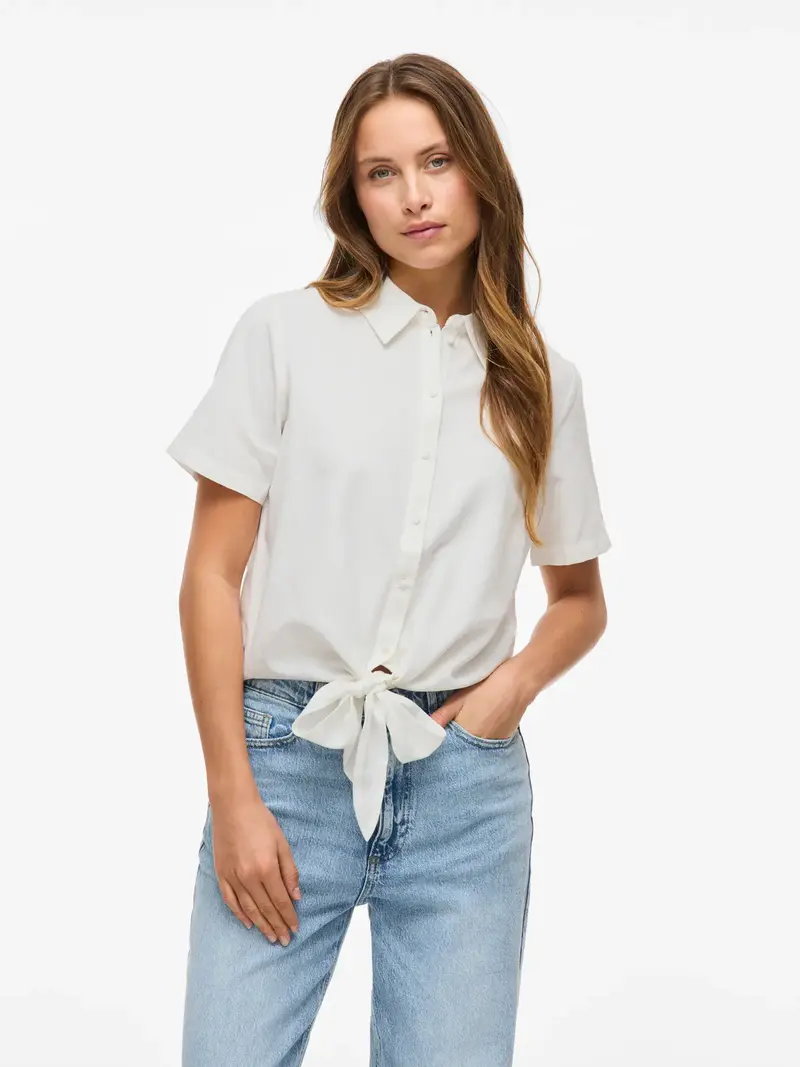 VILA PRISILLA CAMICIA A MANICHE CORTE DONNA (COL