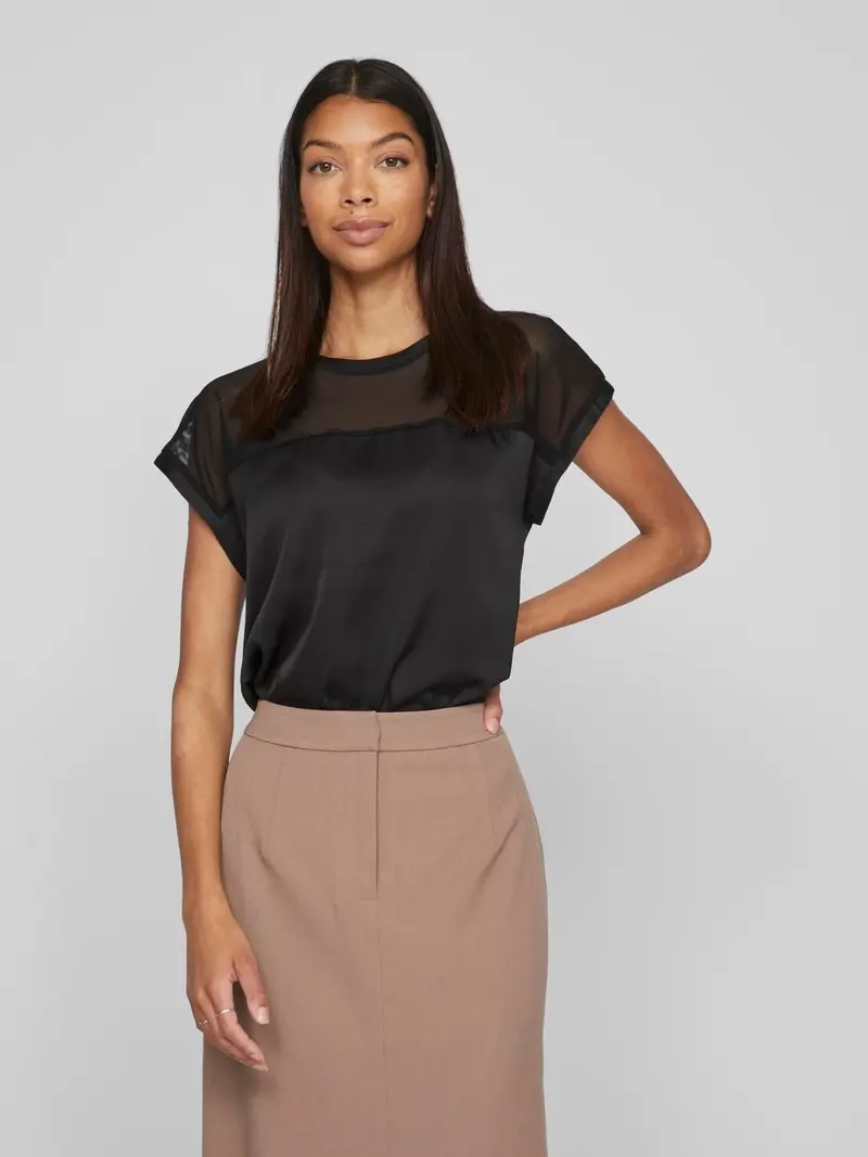 VILA T-SHIRT ELLETTE GIROCOLLO DONNA 14101088 BLK