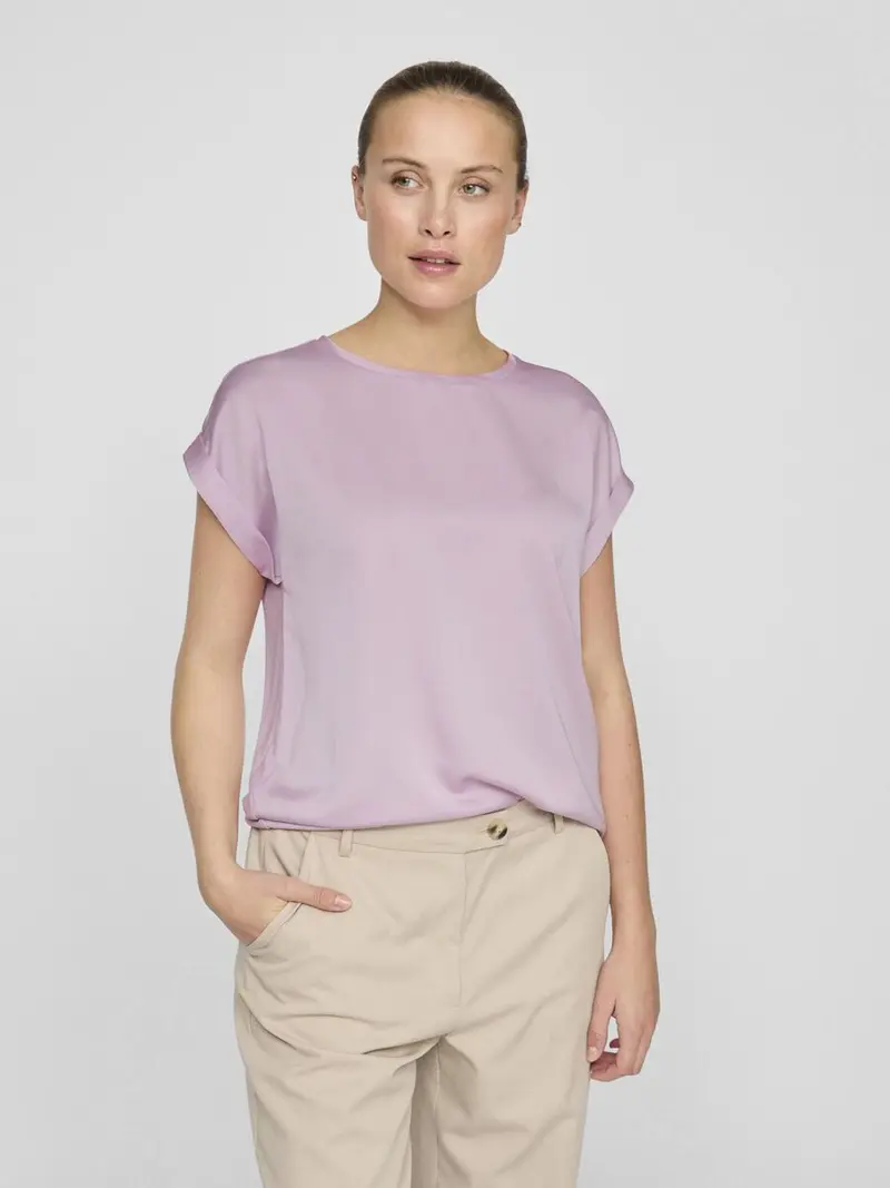 VILA T-SHIRT IN RASO ELLETE DONNA (Winsome Orchid) 14059563 WSO