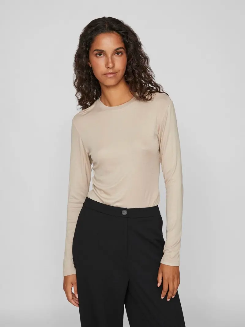VILA T-SHIRT MANICA LUNGA GIROCOLLLO DONNA 14095694 FTG