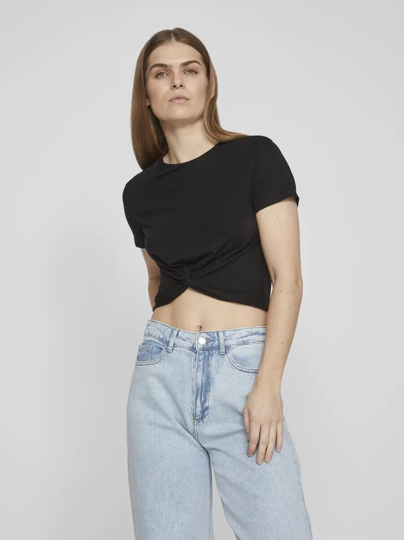 VILA T-SHIRT MOONEY CROP DONNA 14085169 BLL