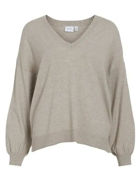 VILA T-SHIRT OMFY MANICA LUNGA SCOLLO A V DONNA 14097993 NTM