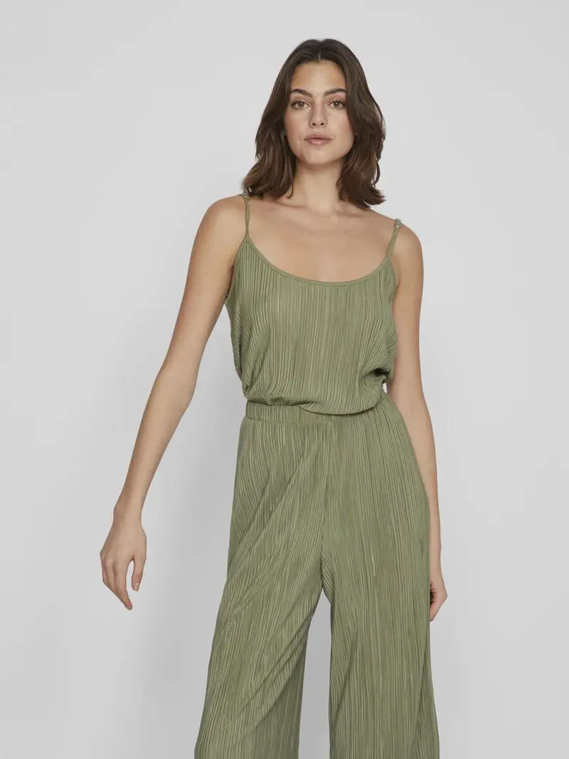VILA T-SHIRT SENZA MANICHE PLISA DONNA 14096337 OLG