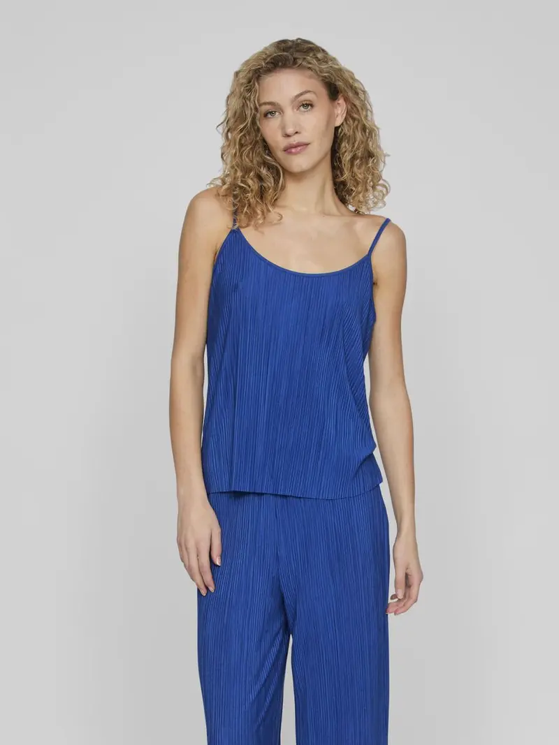VILA T-SHIRT SENZA MANICHE PLISA DONNA 14096337 TRB