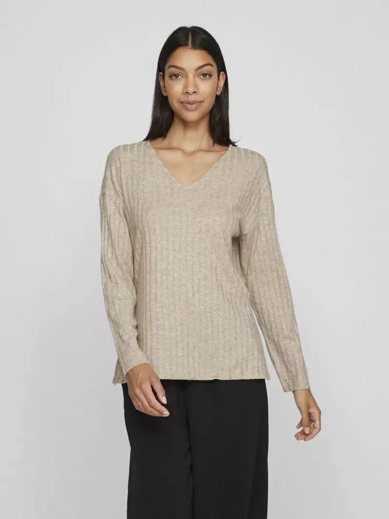 VILA T-SHIRT V-NECK MANICA LUNGA DONNA 14095846 NTM