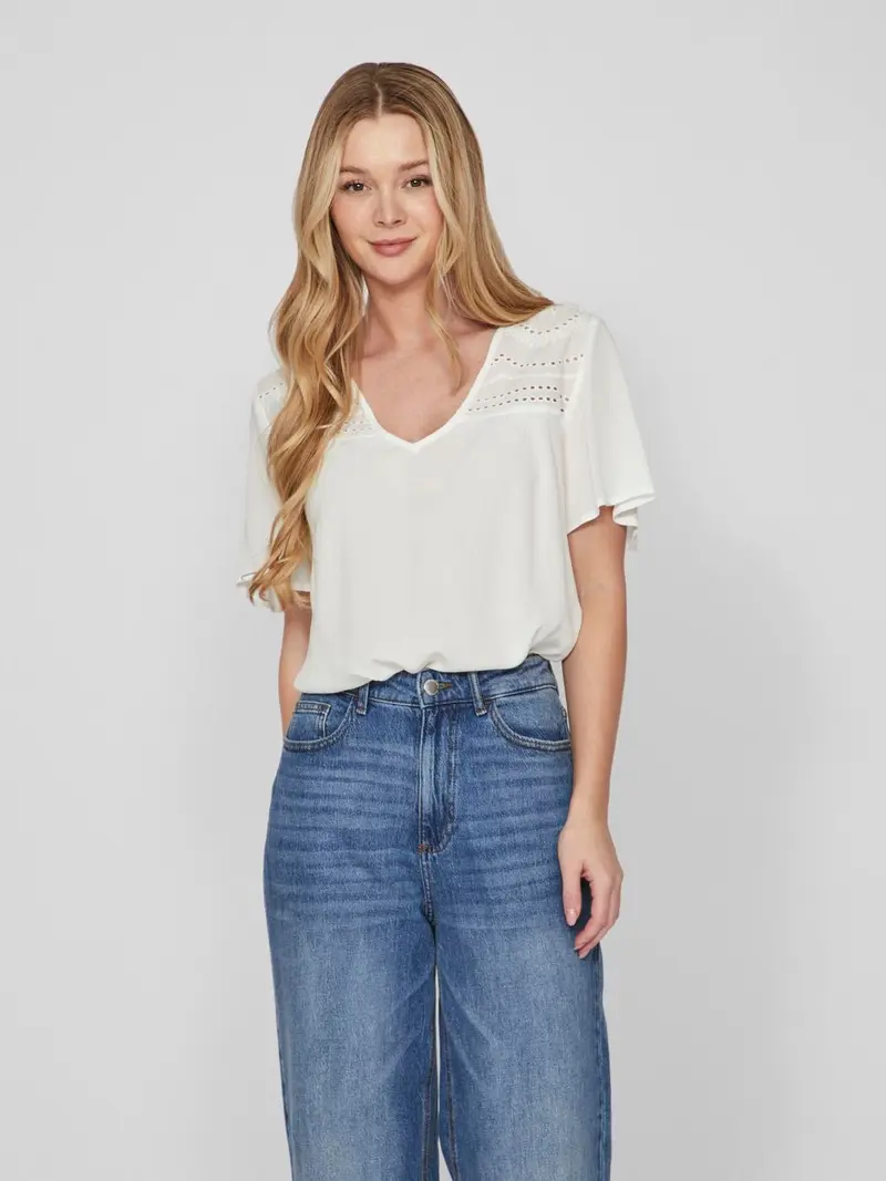 VILA TOP MESA LACE SHORT SLEEVE DONNA 14092019 ERT