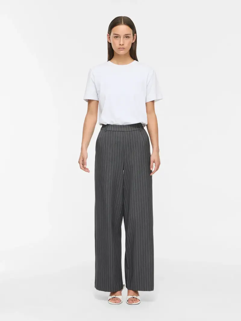 VILA VIVARONE PANTALONE GAMBA LARGA GESSATO 14089556 DGK