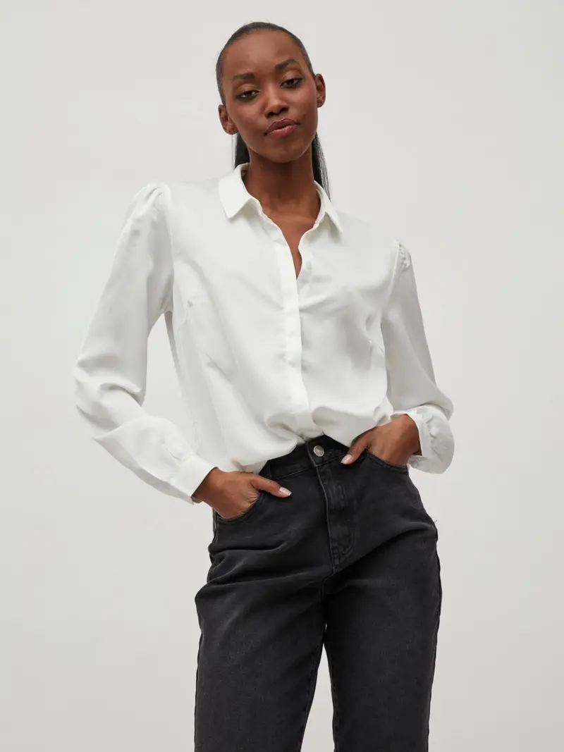 VILA W ELETTE SATIN SHIRT 14063320