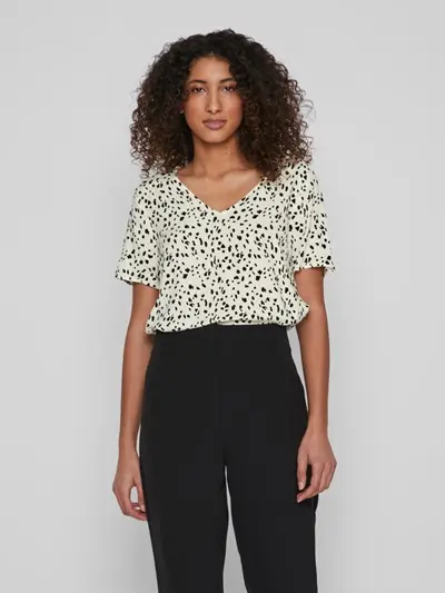 VILA W PAYA V-NECK S/S TOP/SU 14079533