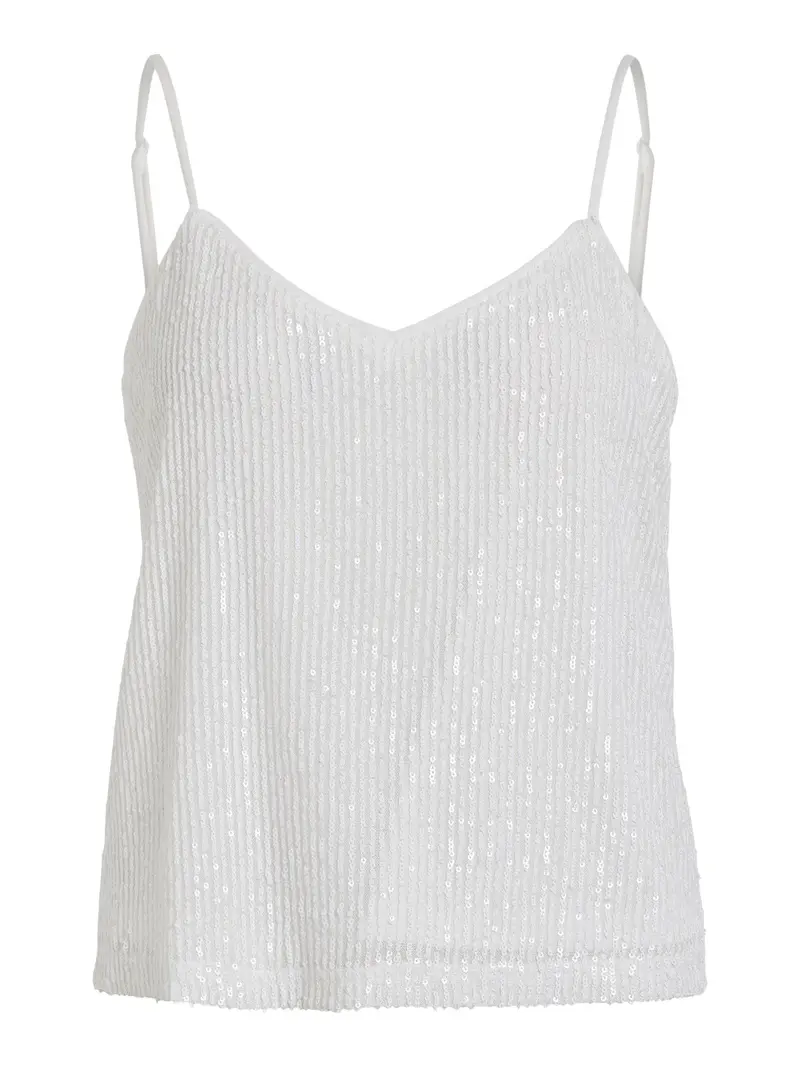 VILA W TOP MAIA STRAP V-NECK SEQUIN 14089861 CLD
