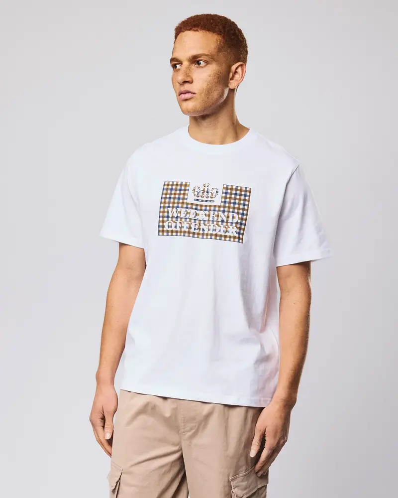 WEEKEND OFFENDER T-SHIRT LOGO E CHECK WEEKEND OFFENDER TS1B15 SHEVCHENKO