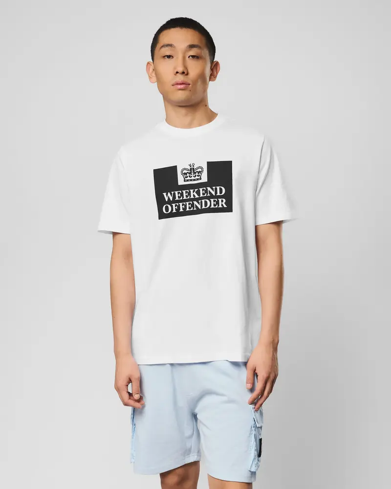 WEEKEND OFFENDER T-SHIRT LOGO WEEKEND OFFENDER WOTS200 PRISON WHT