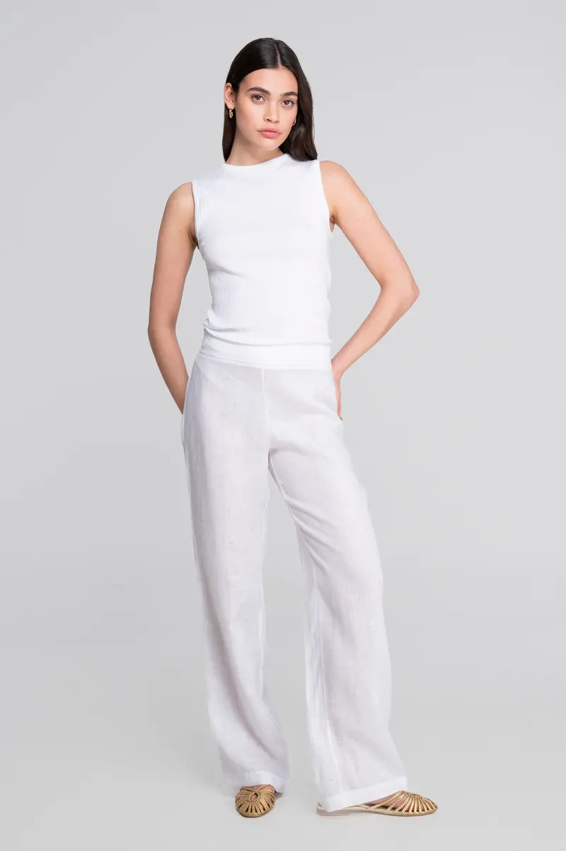 Wide-leg linen trousers 7536L