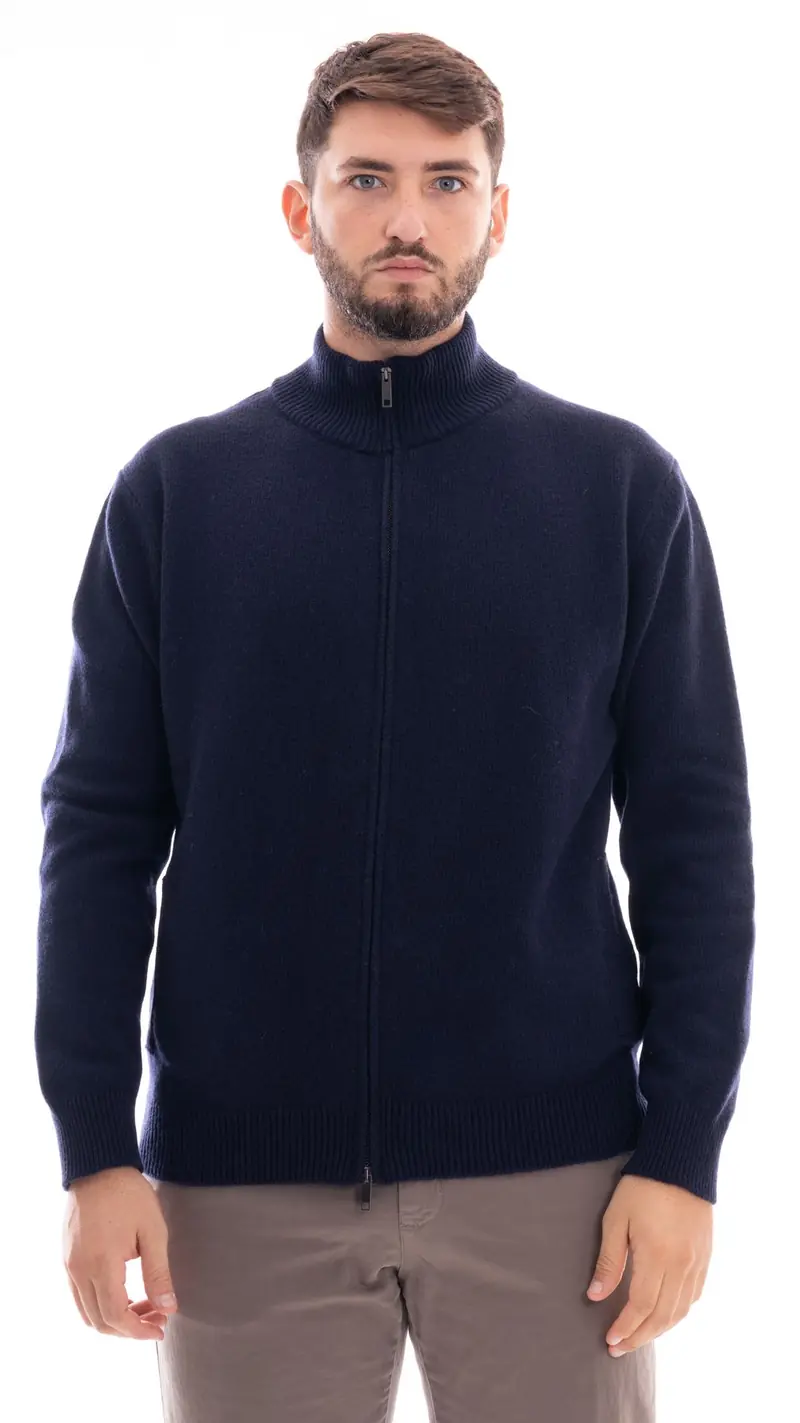 WOOL&CO MAGLIONE FULL ZIP IN LANA 4072 0023