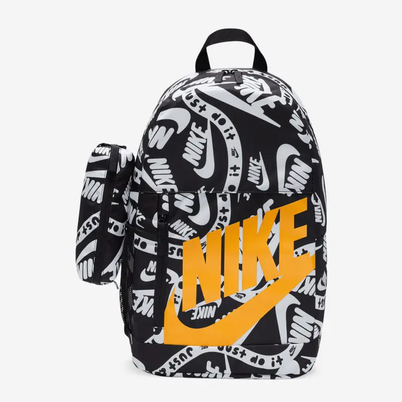 ZAINO BAMBINO/RAGAZZO NIKE ELEMENTAL KIDS LOGO ALL-OVER NERO