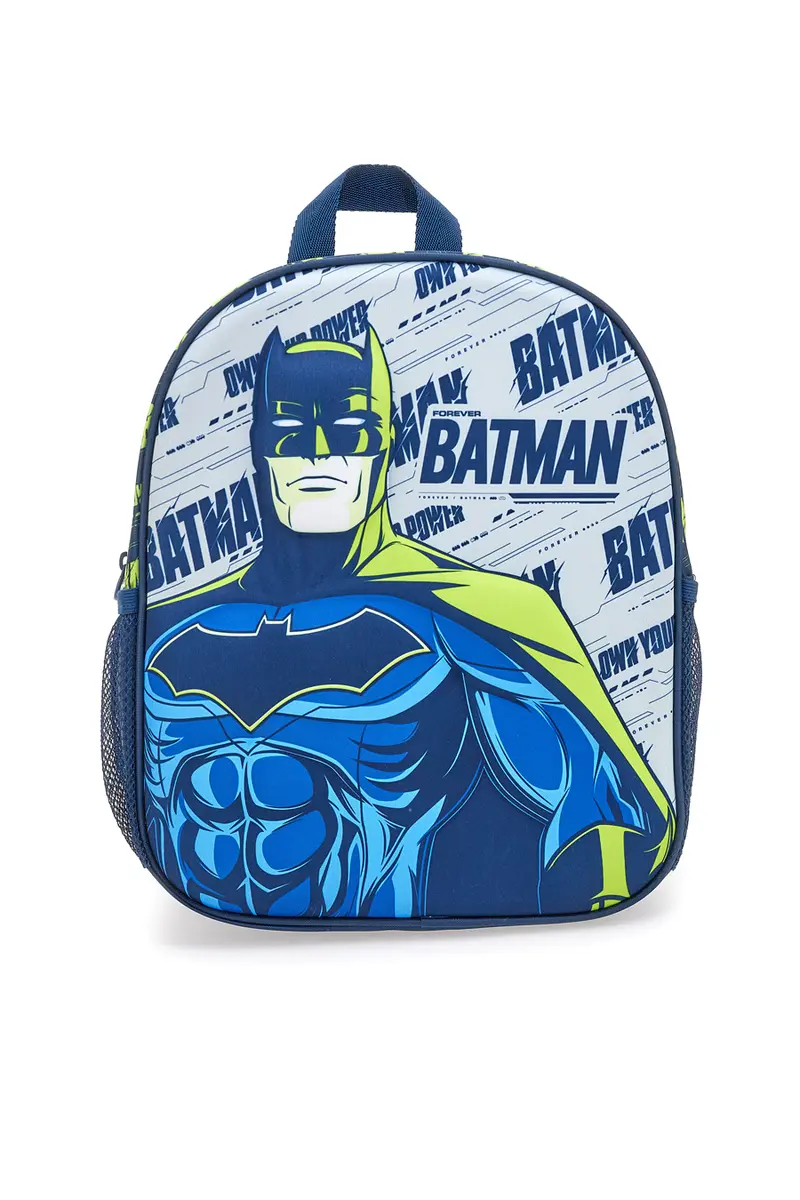 Zaino blu con stampa in rilievo Batman