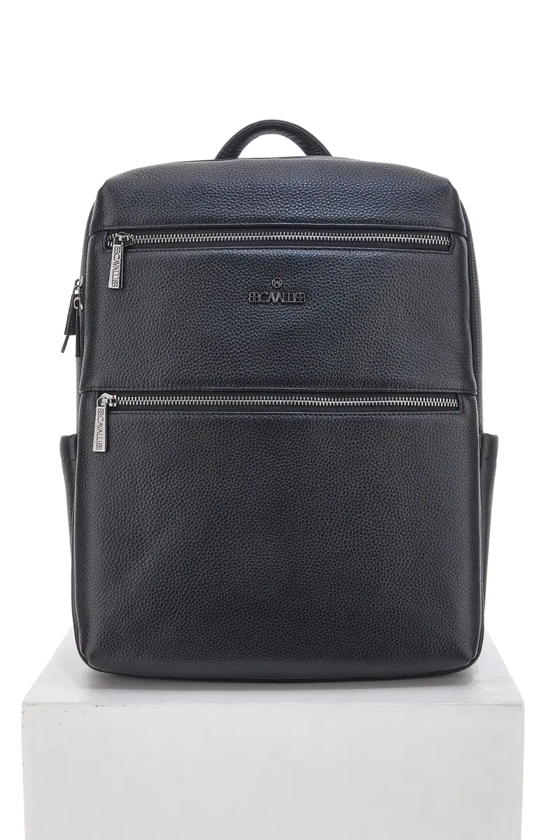 Zaino Nero Multiscomparto Con Tasca Porta Pc In Vera Pelle B. Cavalli 1150IBC1294