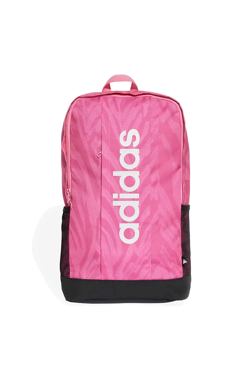 Zaino rosa con stampa animalier e logo verticale Adidas LIN G BPK W