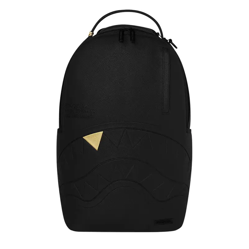 ZAINO UNISEX SPRAYGROUND BLACKED OUT EMBOSSED GOLD TOOTH NERO